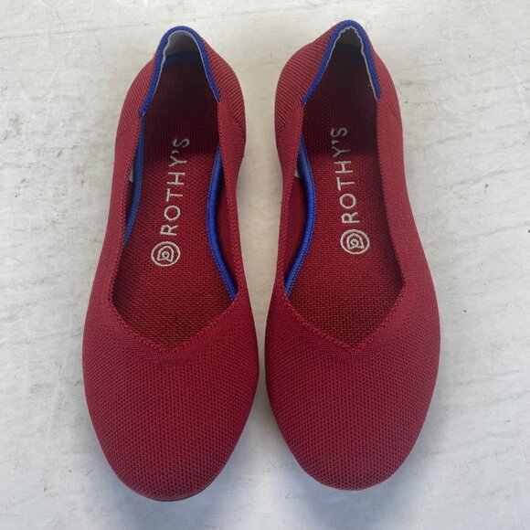 Rothy's Red "The Flat" Machine Washable Round Toe Slip-On Ballet Shoes - 7.5 - Picture 1 of 13